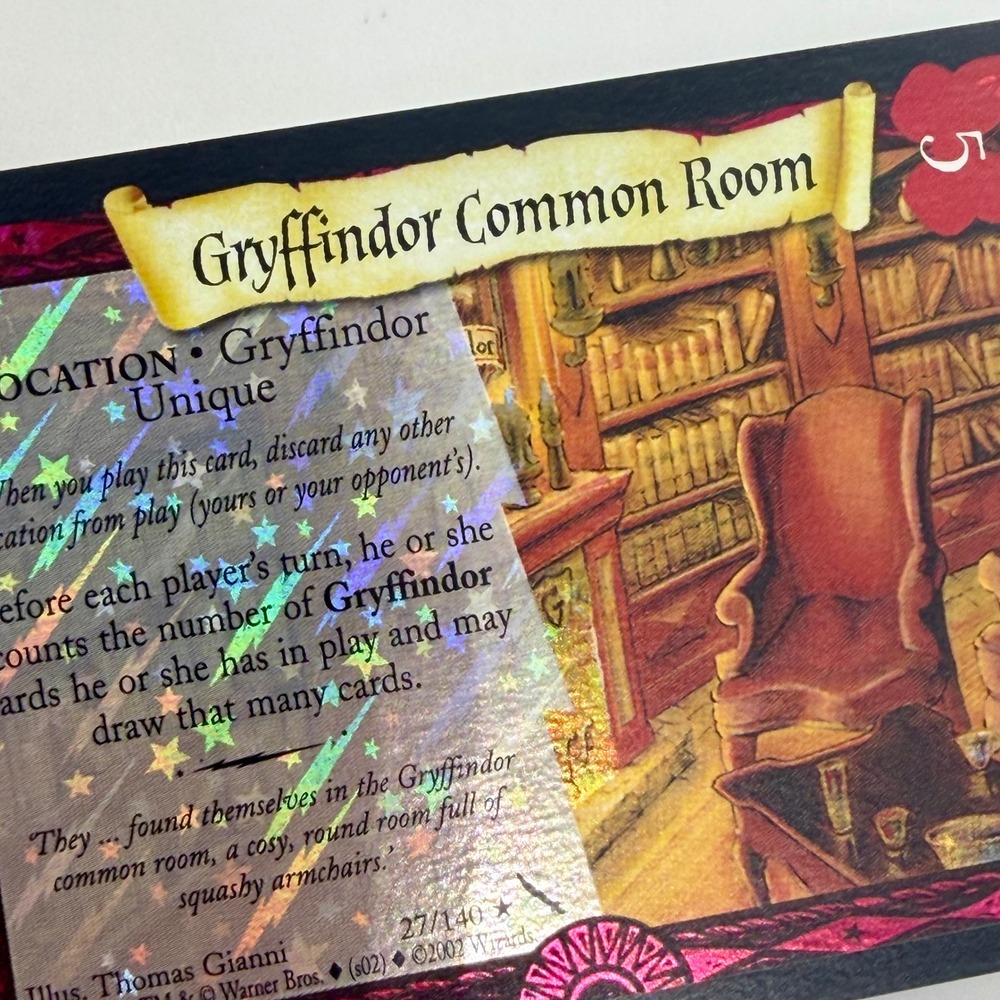 Harry Potter TCG Gryffindor Common Room 27/140 Holo Rare Chamber of Secrets 2002